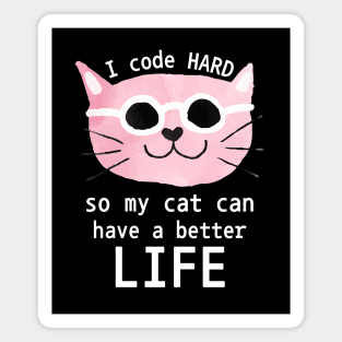 Cat Loving Coder Magnet
